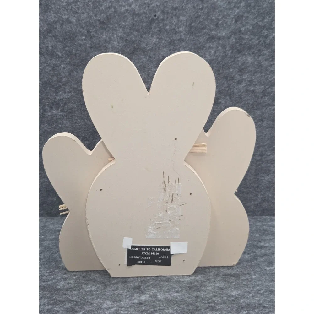 Wooden Shelf Sitters 3 Bunnies  Twine Bows Decor Folk Cottagecore Country 6x7